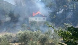 Muğla’da evdeki yangın ormana sıçradı